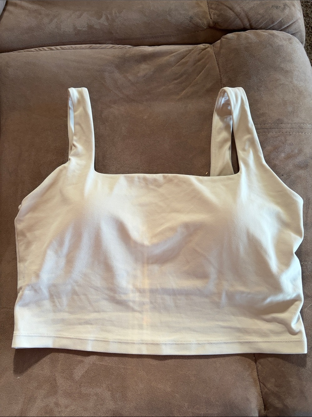 CRZ YOGA White Square-Neck Crop Tank with padding